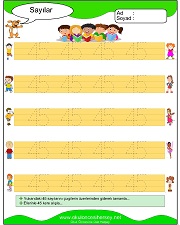 okul öncesi 1 sayısı çizgi çalışması